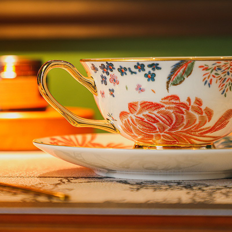 European retro bone China coff - Coffee Tea English avaliação e preço