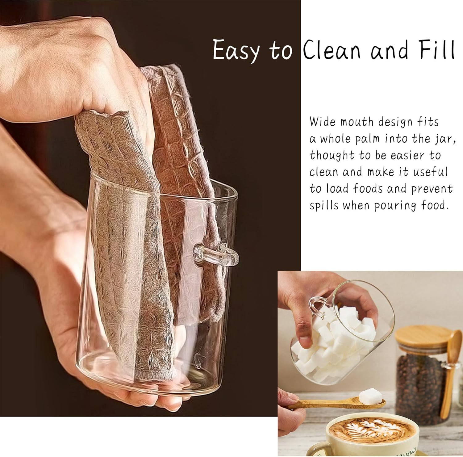 2 Pack 15oz Glass Sugar Contai - Coffee And Tea Glass avaliação e preço