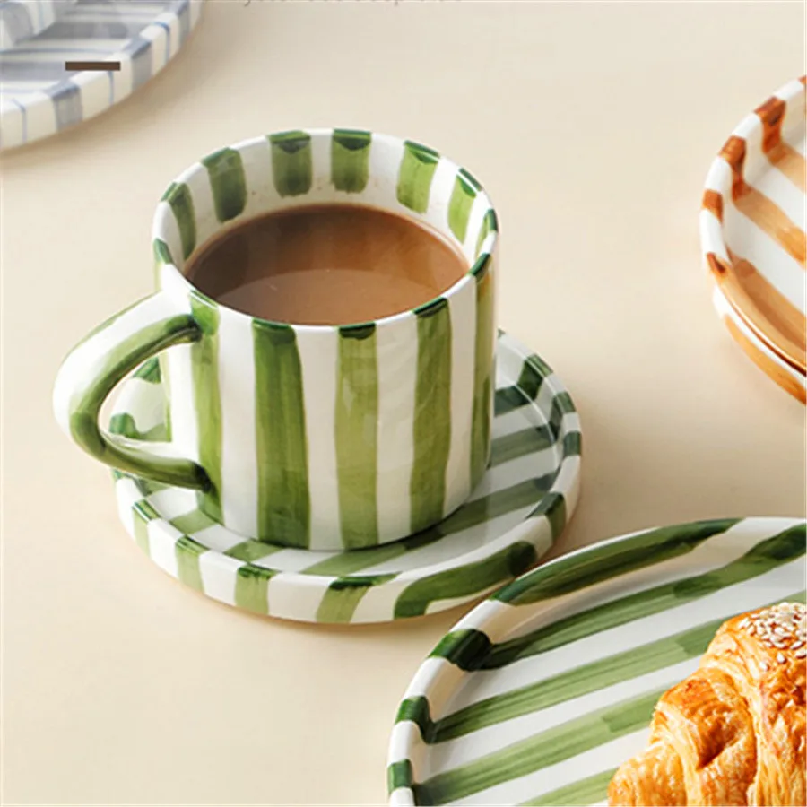 Minimalist striped hand drawn  - Espresso Cup Saucer avaliação e preço